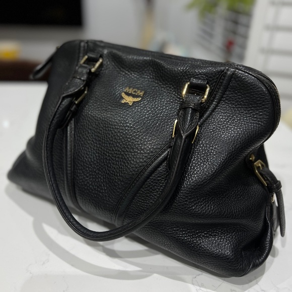 MCM leather satchel bag. Medium size. Full grain leather. - Picture 3 of 17